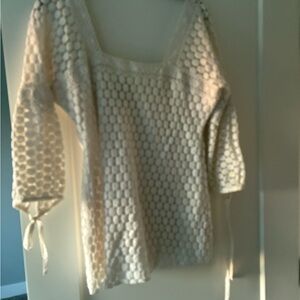 Willi Smith Cream Textured lace Blouse
